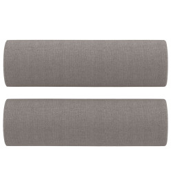 Canapé 3 places avec oreillers décoratifs taupe 180 cm tissu