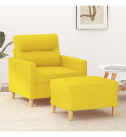 Fauteuil avec repose-pied Jaune clair 60 cm Tissu