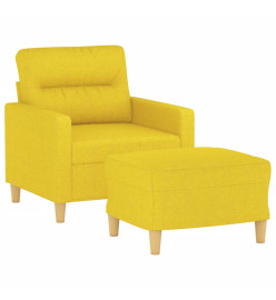 Fauteuil avec repose-pied Jaune clair 60 cm Tissu