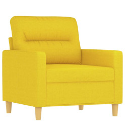 Fauteuil avec repose-pied Jaune clair 60 cm Tissu