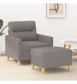 Fauteuil avec repose-pied Taupe 60 cm Tissu