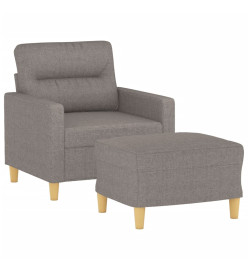 Fauteuil avec repose-pied Taupe 60 cm Tissu