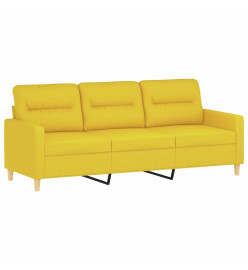 Ensemble de canapés 4 pcs avec coussins Jaune clair Tissu