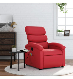 Fauteuil de massage inclinable rouge similicuir