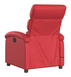 Fauteuil de massage inclinable rouge similicuir