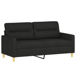 Ensemble de canapés 3 pcs avec coussins Noir Tissu