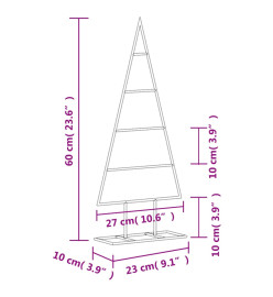 Arbre de Noël en métal pour décoration noir 60 cm