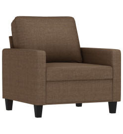 Fauteuil avec repose-pied Marron 60 cm Tissu