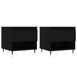 Tables basses 2 pcs noir 50x46x50 cm bois d'ingénierie
