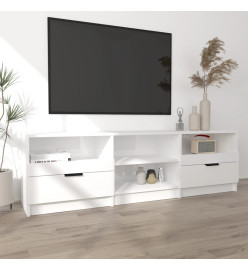 Meuble TV Blanc brillant 150x33,5x45 cm Bois d'ingénierie