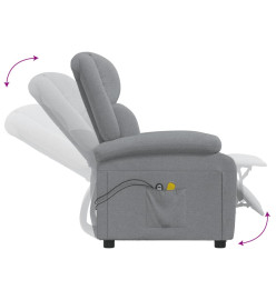 Fauteuil électrique de massage Gris clair Tissu