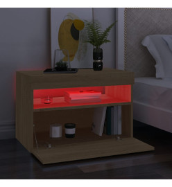 Meuble TV avec lumières LED chêne sonoma 60x35x40 cm