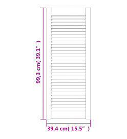 Portes à persiennes 2 pcs Bois de pin massif Blanc 99,3x39,4 cm