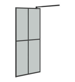 Paroi de douche avec étagère Noir 100x195cm Verre ESG&Aluminium