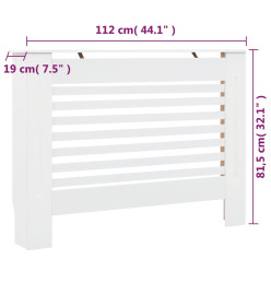 Cache-radiateurs 2 pcs Blanc 112x19x81,5 cm MDF