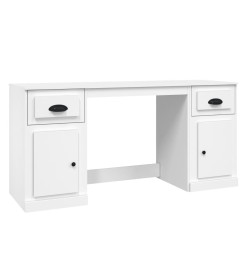 Bureau avec armoire blanc bois d'ingénierie