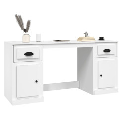 Bureau avec armoire blanc bois d'ingénierie