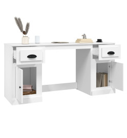 Bureau avec armoire blanc bois d'ingénierie