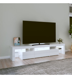 Meuble TV avec lumières LED Blanc brillant 200x36,5x40 cm