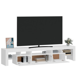 Meuble TV avec lumières LED Blanc brillant 200x36,5x40 cm