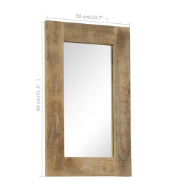 Miroir Bois de manguier massif 50 x 80 cm