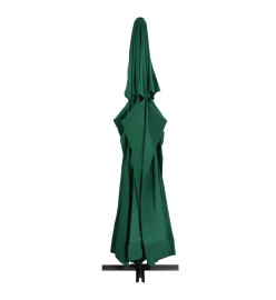 Parasol d'extérieur avec mât en aluminium 600 cm Vert