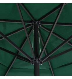 Parasol d'extérieur avec mât en aluminium 600 cm Vert