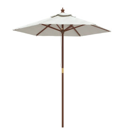 Parasol de jardin avec mât en bois sable 196x231 cm