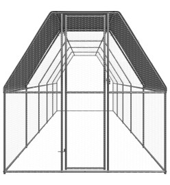 Poulailler d'extérieur 2x10x2 m Acier galvanisé