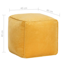 Pouf Velours de coton 40 x 40 x 40 cm Jaune