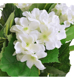 Plante hortensia artificielle avec pot 60 cm Blanc