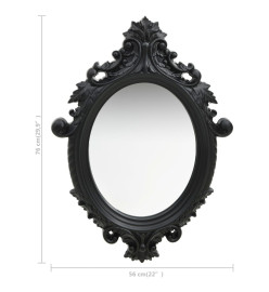 Miroir mural style château 56x76 cm Noir