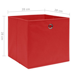 Boîtes de rangement 10 pcs Tissu intissé 28x28x28 cm Rouge