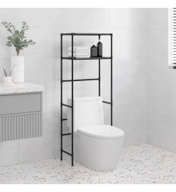 Support de rangement 2 niveaux sur toilette Noir 53,5x28x143 cm