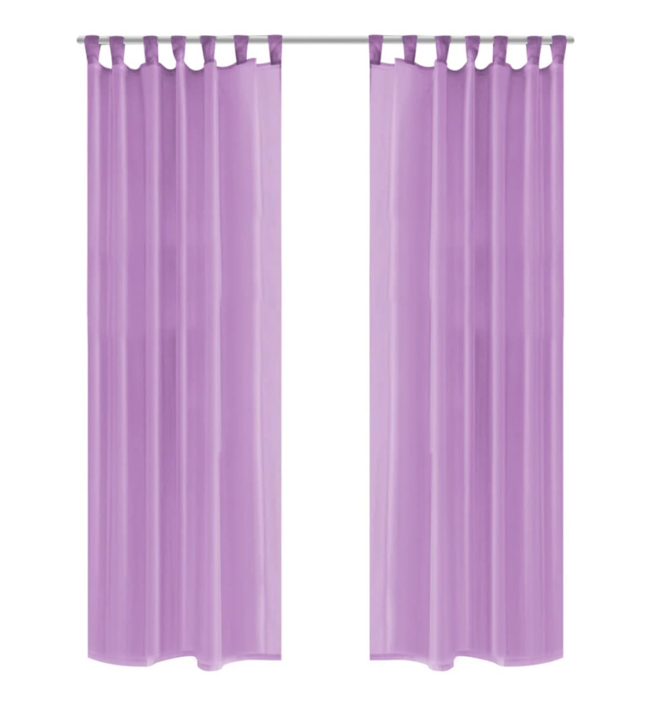 Rideau occultant 2 pcs Voile 140 x 225 cm Lilas