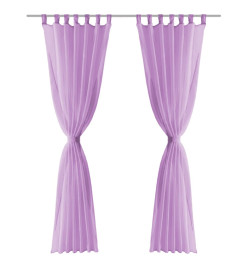 Rideau occultant 2 pcs Voile 140 x 225 cm Lilas