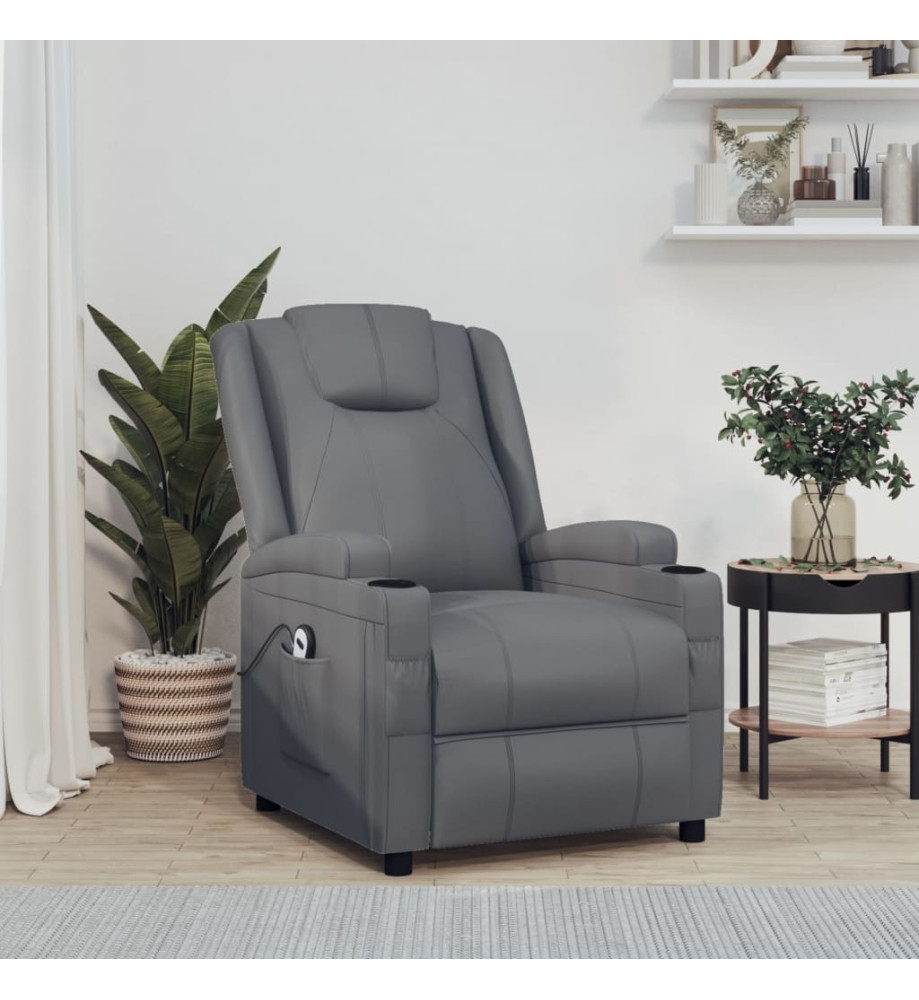 Fauteuil inclinable électrique Anthracite Similicuir