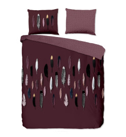 Good Morning Housse de couette FEATHERS 155x220 cm Bordeaux