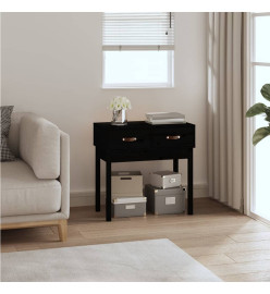 Table console Noir 76,5x40x75 cm Bois massif de pin