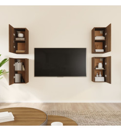 Meubles TV 4 pcs Chêne marron 30,5x30x60 cm Bois d'ingénierie