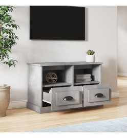 Meuble TV gris béton 80x35x50 cm bois d'ingénierie