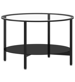 Table à thé Noir et transparent 70 cm Verre trempé