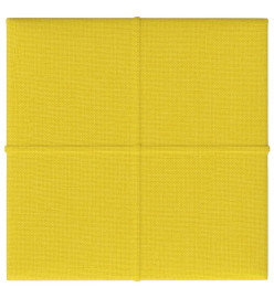 Panneaux muraux 12 pcs Jaune clair 30x30 cm Tissu 1,08 m²