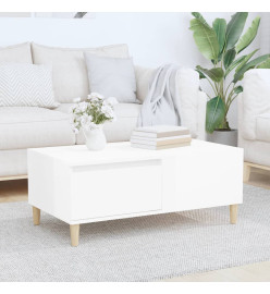 Table basse Blanc brillant 90x50x36,5 cm Bois d'ingénierie
