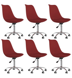 Chaises pivotantes à manger lot de 6 Rouge bordeaux Tissu