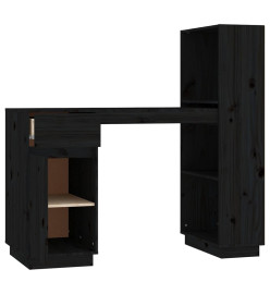 Bureau Noir 110x53x117 cm Bois massif de pin