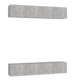 Meubles TV 4 pcs Gris béton 80x30x30 cm Aggloméré