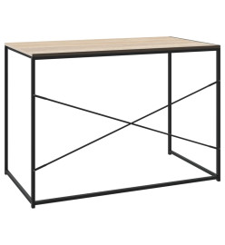 Bureau d'ordinateur Noir et chêne 110x60x70 cm Aggloméré