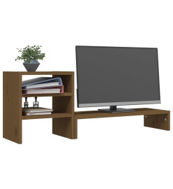 Support de moniteur Marron miel 81x20x30 cm Bois de pin solide