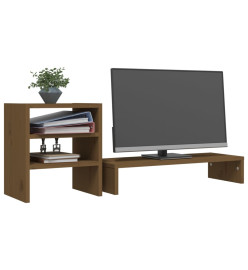 Support de moniteur Marron miel 81x20x30 cm Bois de pin solide